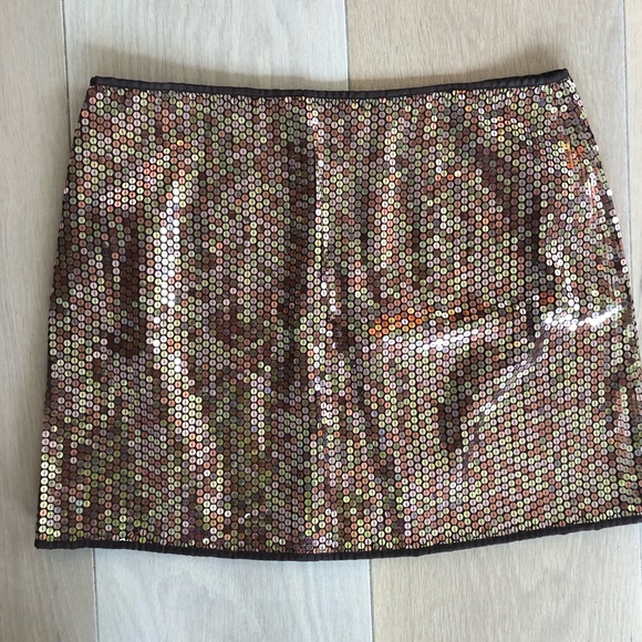 Express bra & skirt sequins set sz. M brown gold - Picture 5 of 8